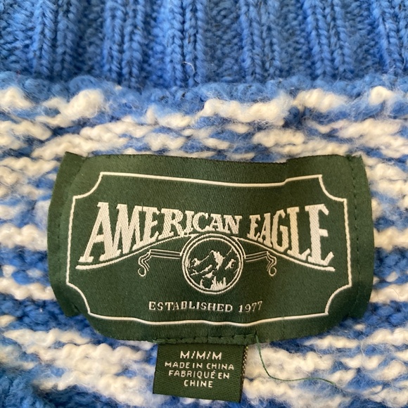 American Eagle Sweater Crew Neck Pattern Medium - Picture 2 of 4